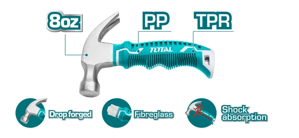 TOTAL Mini Claw hammer THTM7386D