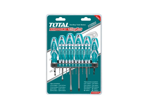 TOTAL 18 Pcs screwdriver and precision screwdriver set THT250618