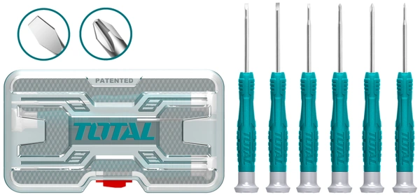 TOTAL 6Pcs precision screwdriver set THT250PS0601