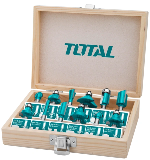 TOTAL 12pcs Router bits set(8mm) TACSR1121
