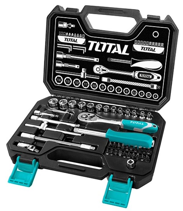 TOTAL 45Pcs 1/4" socket set THT141451