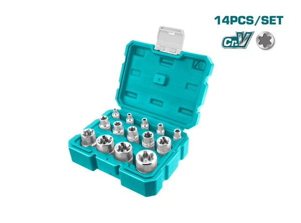 TOTAL 14PCS STAR SOCKET SET THKTETS0114