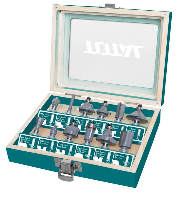 TOTAL 12pcs Router bits set(6mm) TACSR0121