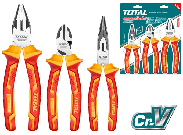 TOTAL 3pcs insulated pliers set THT2K0302