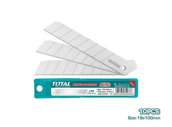 TOTAL 10 Pcs 18mm knife blades set THT519112