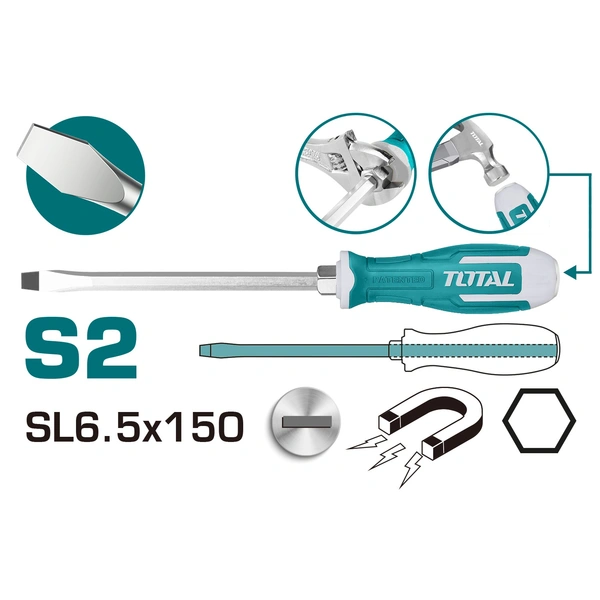 TOTAL Slotted Go-Through Screwdriver THGS61506