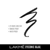 LAKME  LAKMÉ Eyeconic Pencil Kajal, Black, Water Proof, Smudge Proof, Lasts Upto 22 Hrs, 0.35g Matte Finish - BLACK