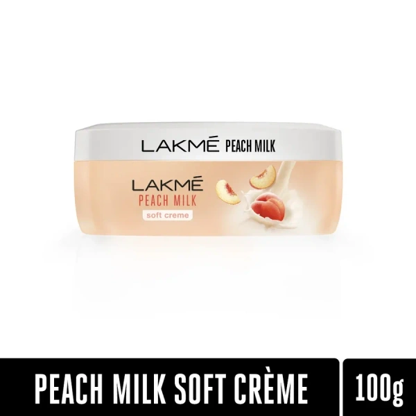 Lakme Peach Milk Soft Creme Moisturizer, Lightweight Face Cream, Non Sticky, Locks Moisture For 24 Hours For Soft And Glowing Skin, 25g