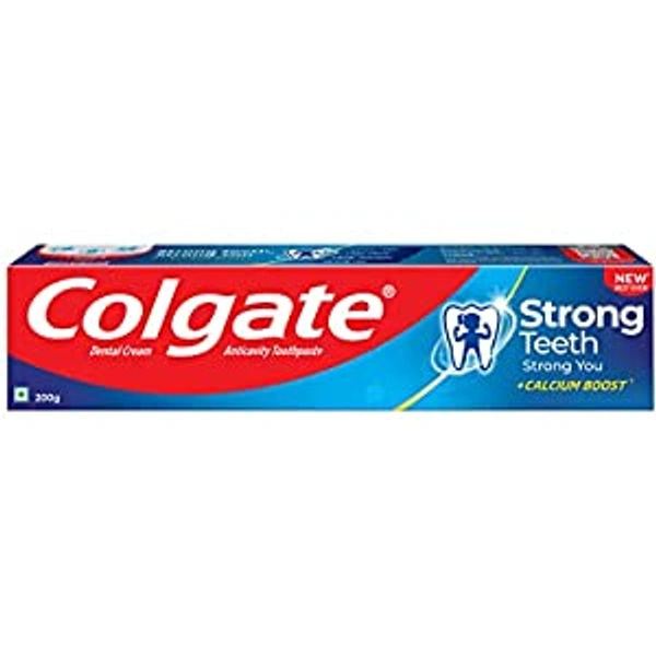 Colgate Strong Teeth Cavity Protection Toothpaste, Colgate Toothpaste with Calcium Boost, India's No.1 Toothpaste - 200g