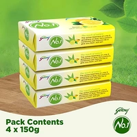 Godrej No.1 Pack of 3+1  150gm Each Rs.189 - Lime