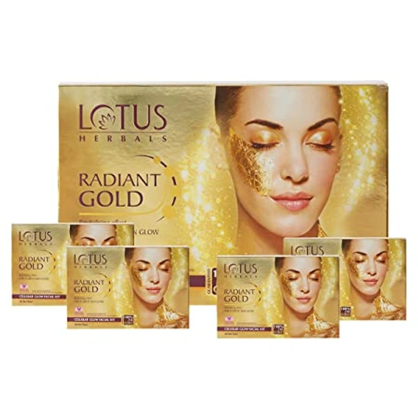 Lotus Radiant Gold Facial Kit for instant glow with 24K Pure Gold 4in 1