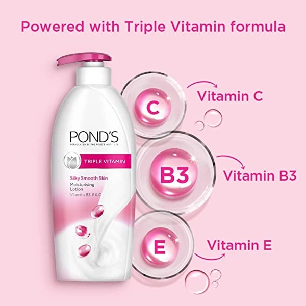 PONDS Triple Vitamin Moisturising Body Lotion 275 ml - Pack Of 3