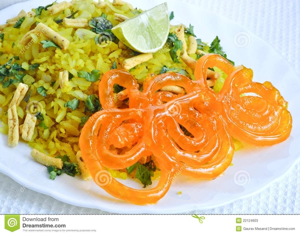 Poha +Jalebi ( पोहा +जलेबी )
