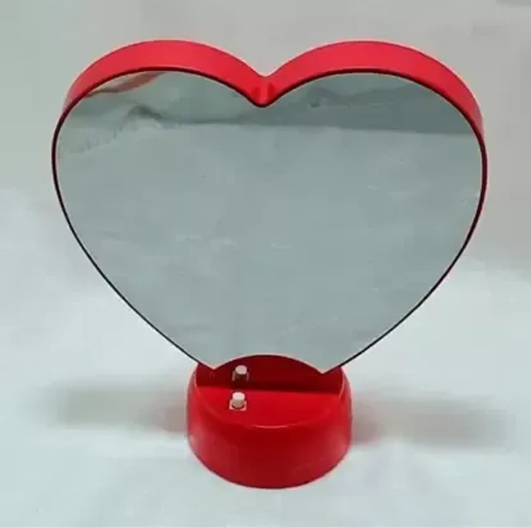 FABULOUS FINDS FABULOUS FINDS Imported Magic Mirror Heart Shape with LED LIGHT. Decorative Showpiece - 21 cm  (Plastic, Red)