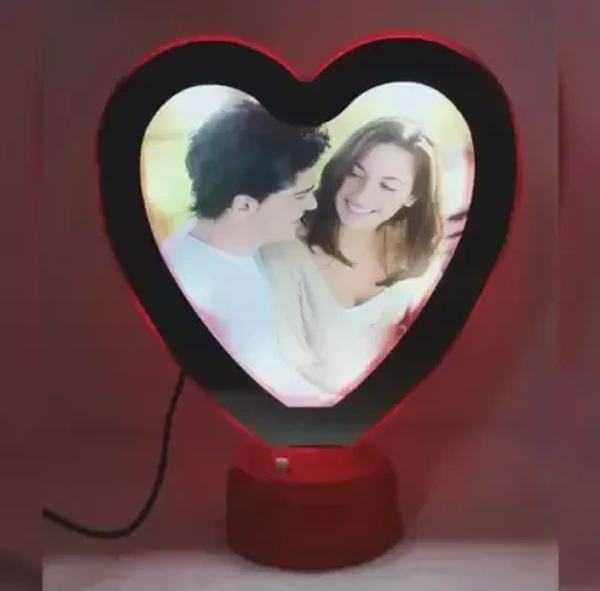 FABULOUS FINDS FABULOUS FINDS Imported Magic Mirror Heart Shape with LED LIGHT. Decorative Showpiece - 21 cm  (Plastic, Red)