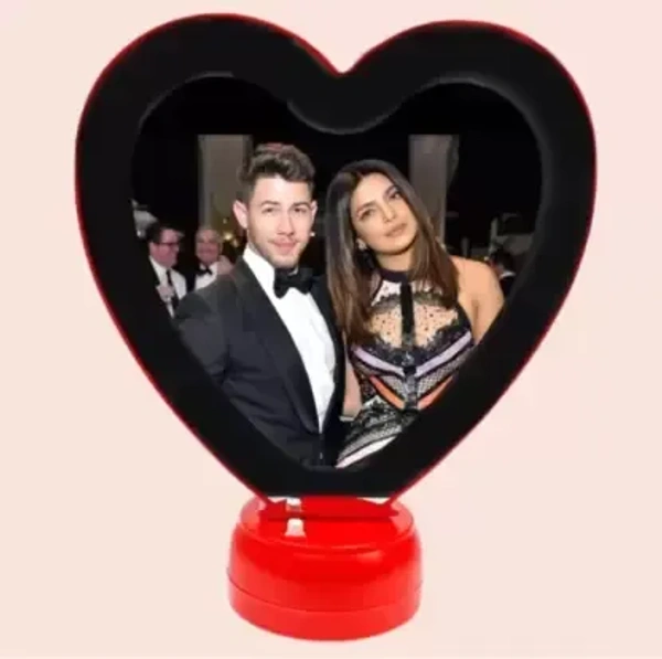 FABULOUS FINDS FABULOUS FINDS Imported Magic Mirror Heart Shape with LED LIGHT. Decorative Showpiece - 21 cm  (Plastic, Red)