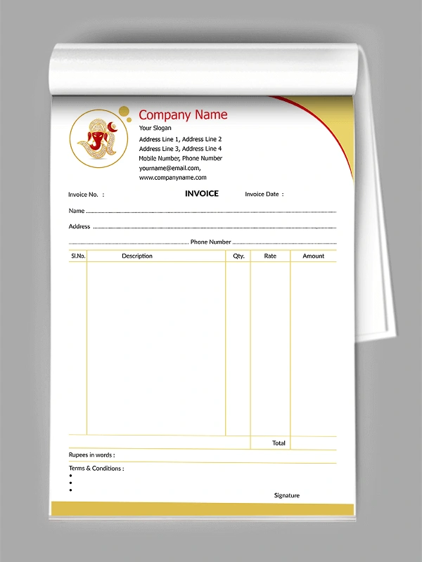 Shop Bill Book Two Pages With Carbon Copy. Numbering Pack Of 10 - A5