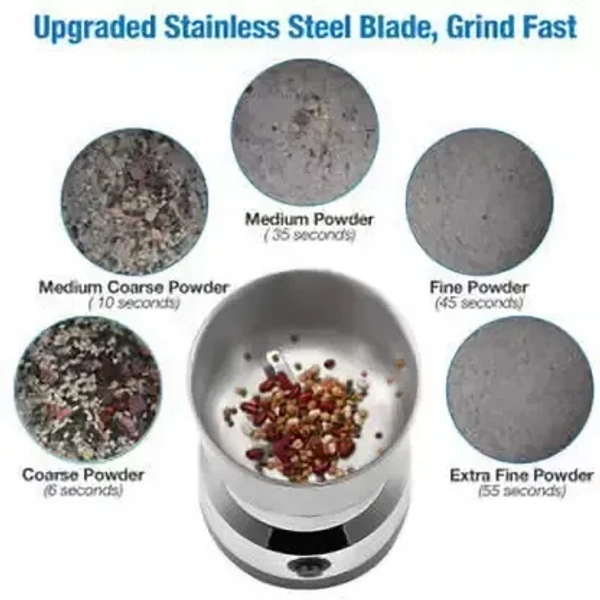 Kindlook Fashion By Nima Japan 200 W,28000 RPM Mini Stainless Steel Spice Nuts Grainder With Folding Jar Juicer Grinder, Compact Kitchen design Electric Household Grinder W 200 Juicer Mixer Grinder (1 Jar, Silver345)