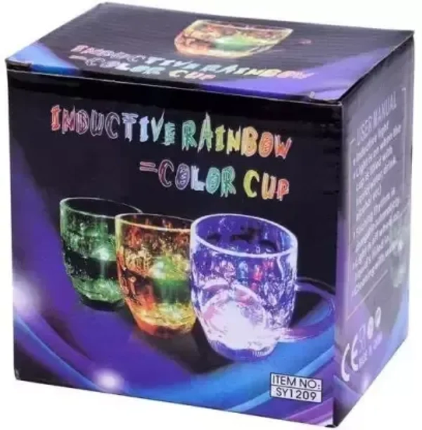 Rainbow Magic Color Cup with LED Light Party,1 Unit, Capacity 250 ml Glass Frosty Freezer Beer Mug  (250 ml)