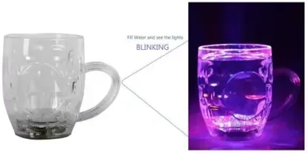 Rainbow Magic Color Cup with LED Light Party,1 Unit, Capacity 250 ml Glass Frosty Freezer Beer Mug  (250 ml)