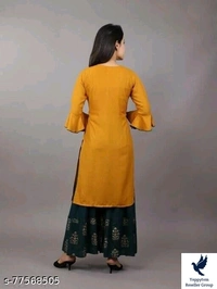 Women's Straight Rayon Kurti with Sharara Set for Women & Girls /2