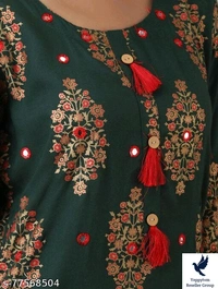 Women's Straight Rayon Kurti with Sharara Set for Women & Girls / 3