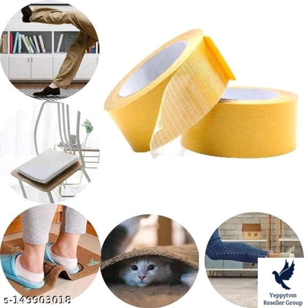 Sticky Super Waterproof Traceless Strong Viscosity Resistant Heat Carpet Adhesive Base Cloth Tape Fibber Mesh Double Sided Tape 