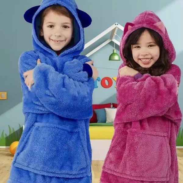 Huggle Pets Reversable HoodieBlanket Folds Into A stuff ToyChildren Blanket 