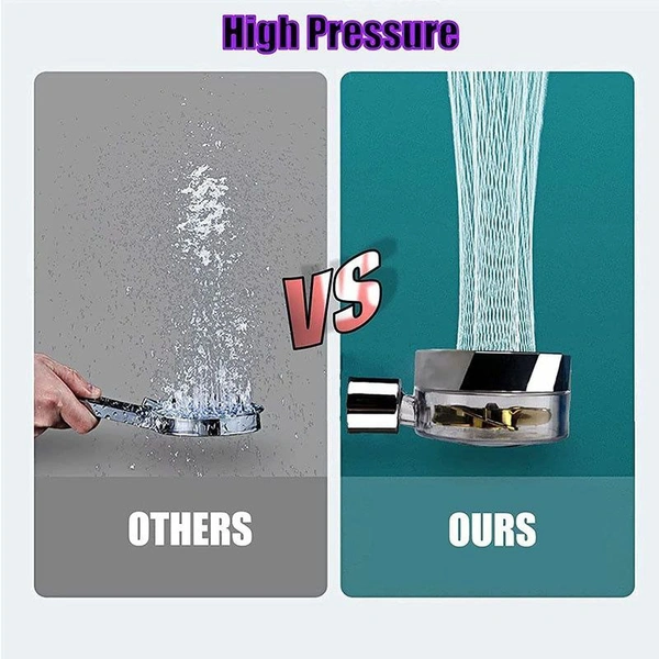 Shower 360 High Propeller Handheld Shower Rose Rain Fan Shower Head Pressure With Adjustable Threads