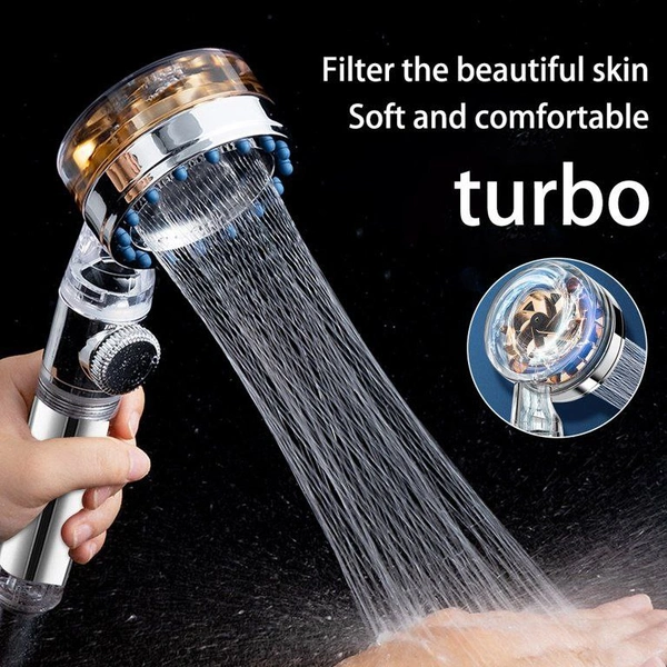 Shower 360 High Propeller Handheld Shower Rose Rain Fan Shower Head Pressure With Adjustable Threads