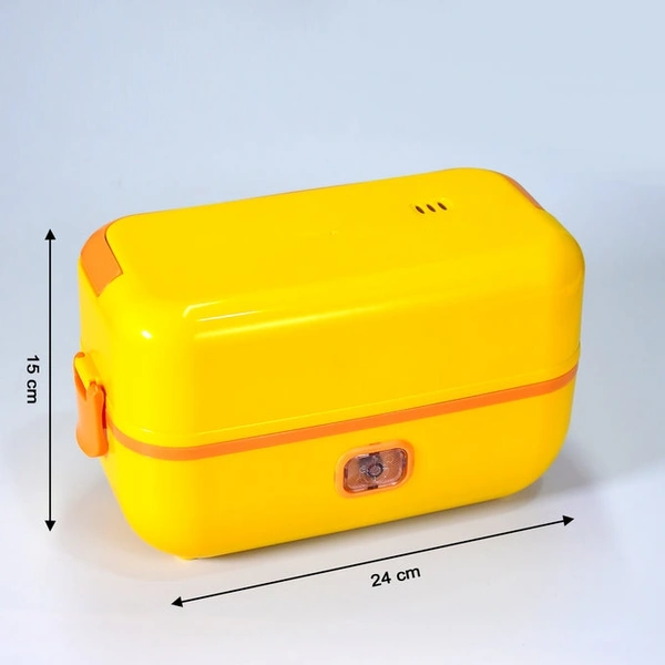 2LAYER ELECTRIC LUNCH BOX FOR OFFICE, PORTABLE LUNCH WARMER WITH REMOVABLE 4 STAINLESS STEEL CONTAINER.