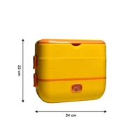 2LAYER ELECTRIC LUNCH BOX FOR OFFICE, PORTABLE LUNCH WARMER WITH REMOVABLE 4 STAINLESS STEEL CONTAINER.