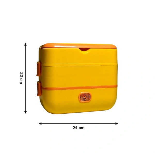 2LAYER ELECTRIC LUNCH BOX FOR OFFICE, PORTABLE LUNCH WARMER WITH REMOVABLE 4 STAINLESS STEEL CONTAINER.