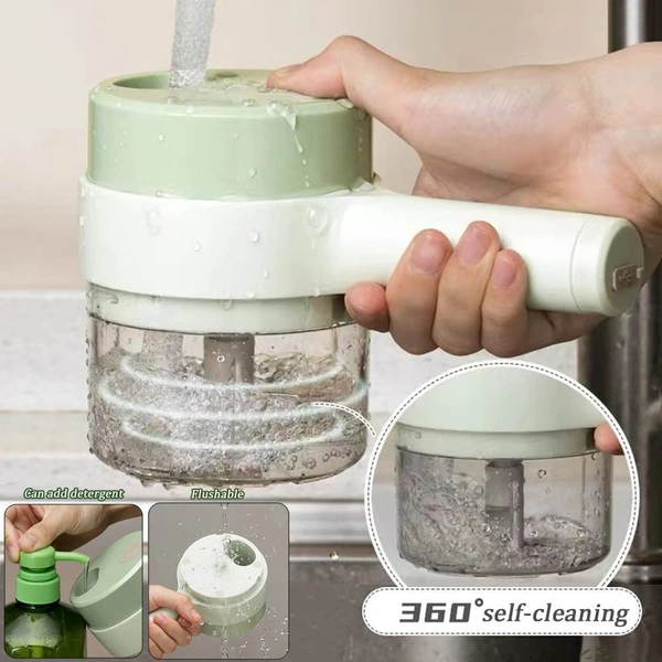 4 in 1 Handheld Electric Vegetable Cutter Set Wireless Hand held Food Processor Vegetable Chopper for Garlic Chili Onion Slicer Kitchen...it is easy and fast way to cut veg