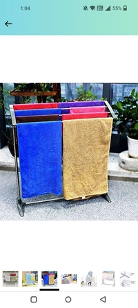 SANTINA Multi-Functional Stainless Steel Space Saving Foldable Clothes Drying Stand Double Rack Cloth Stands for Bedroom, Bathroom,Balcony Towel Stand with Bottom ShelvesName: SANTINA Multi-Functional Stainless Steel Space Saving Foldable Clothes Drying Stand Double Rack Cloth Stands for Bedroom, Bathroom,Balcony Towel Stand with Bottom ShelvesMater
