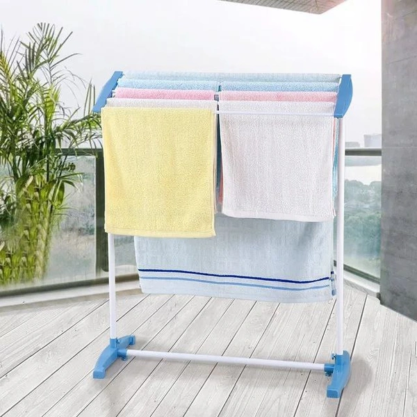 SANTINA Multi-Functional Stainless Steel Space Saving Foldable Clothes Drying Stand Double Rack Cloth Stands for Bedroom, Bathroom,Balcony Towel Stand with Bottom ShelvesName: SANTINA Multi-Functional Stainless Steel Space Saving Foldable Clothes Drying Stand Double Rack Cloth Stands for Bedroom, Bathroom,Balcony Towel Stand with Bottom ShelvesMater