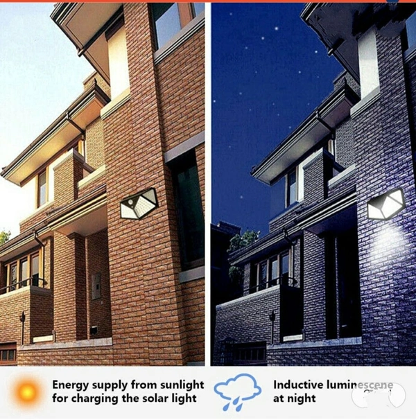 Solar light outside home in garden, 4pc set