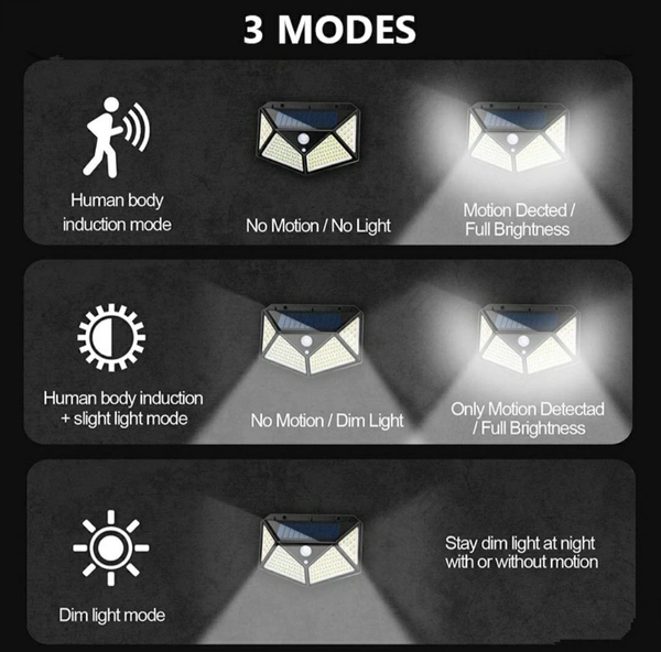 Solar light outside home in garden, 4pc set