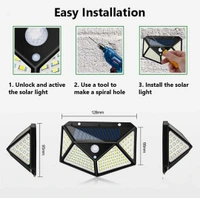 Solar light outside home in garden, 4pc set