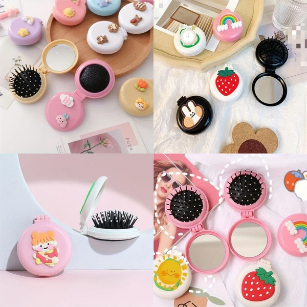 Cartoon Printed Mini Mirror With Comb (Imported) ₹60 Minimum 200 Pcs