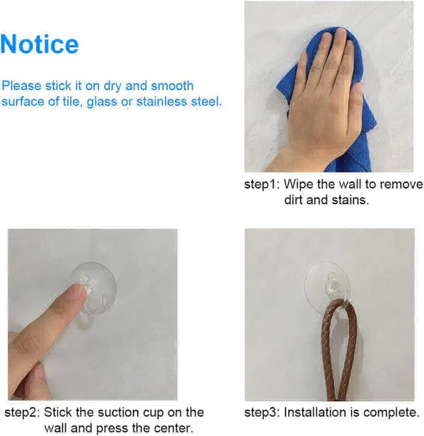 TRANSPARENT RUBBER VACUUM SUCKER HOOKS HANGER STRONG SUCTION CUP BATHROOM KITCHEN WINDOW WALL ACCESSORIES (18 PCS SET)300