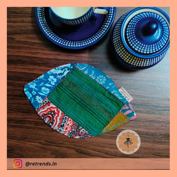 ReTrends Hot Pot Coasters Green-  Double Side 