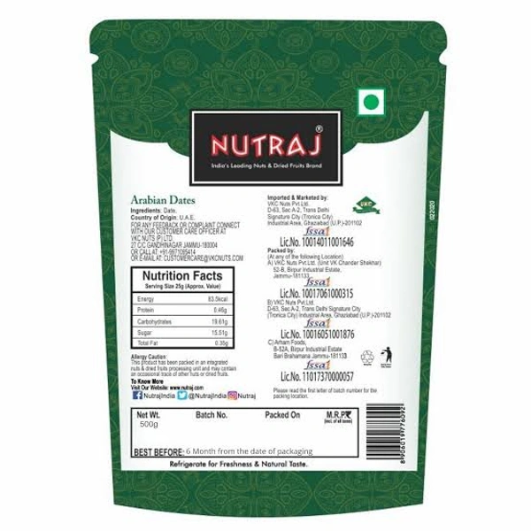 Nutraj Arabian Premium Dates - 500gm