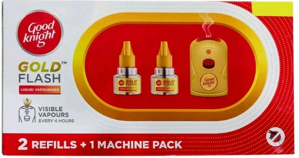 Good Knight Gold Flash Liquid Vapouriser Mosquito Repellent Refill 45 ml (Pack of 2)