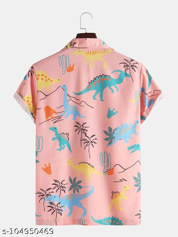 Men Slim Fit Printed Cut Away Collar Casual Shirt - S