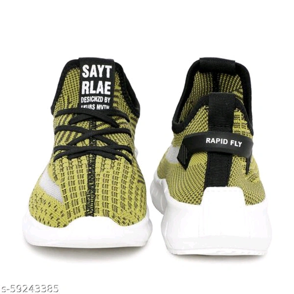 Teal Woven Design Sneakers For Men - Yellowish Green, IND-11