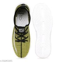 Teal Woven Design Sneakers For Men - Yellowish Green, IND-11