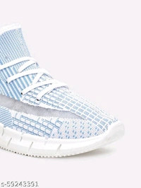 Teal Woven Design Sneakers For Men - 8