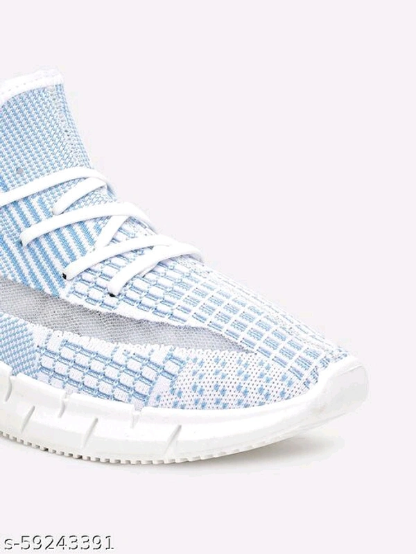 Teal Woven Design Sneakers For Men - 8