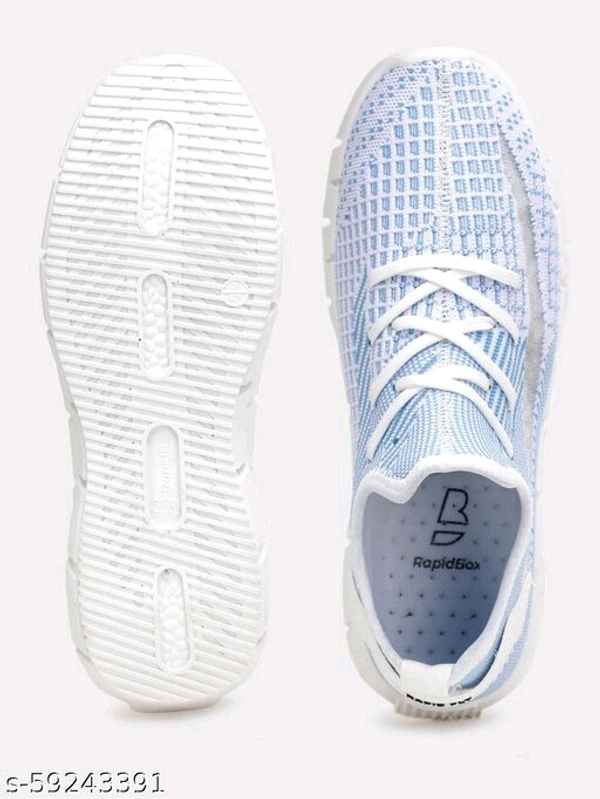 Teal Woven Design Sneakers For Men - 8